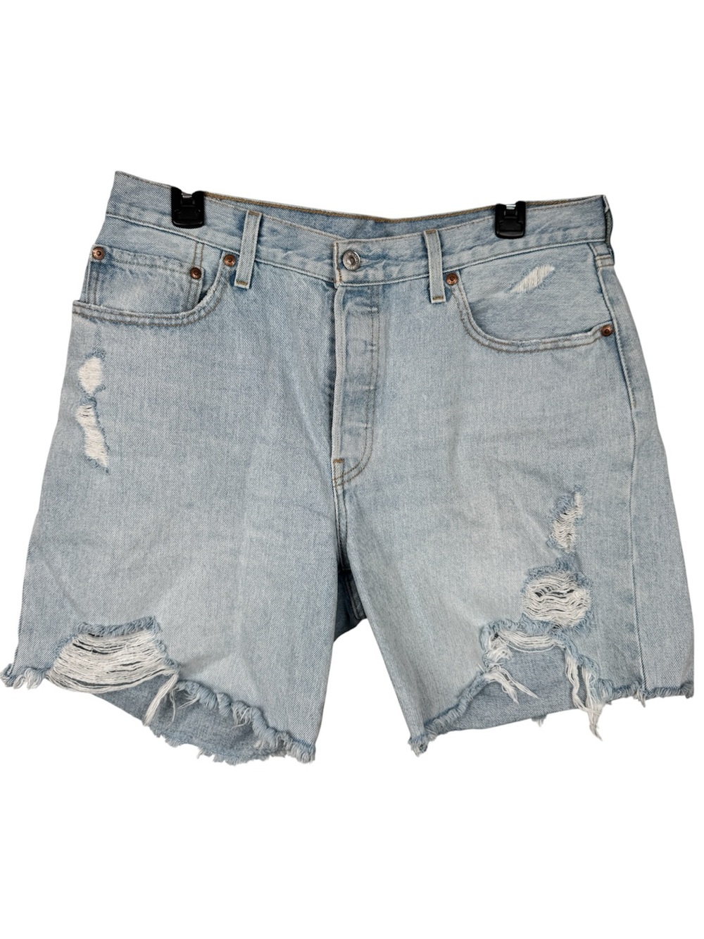 Levi's Light Blue Distressed Denim Jean Shorts W31